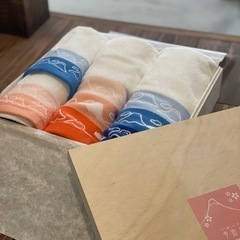 【新品・木箱入】今治タオル 富士山柄 4枚セット（バスタオル等） の画像