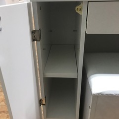 ジャングルジャングル貝塚店　ドレッサー　ホワイト　白　収納　鏡　椅子　家具　インテリア　中古　貝塚市　二色浜の画像