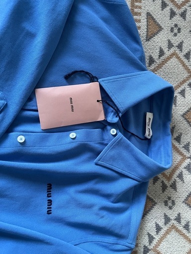 未使用品【定価24 万円】 25AWPeriwinkle Blue Cotton Pique Shirtシャツ新品　miumiuミュウ