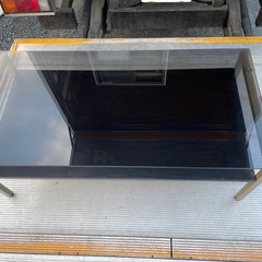 ニトリ　ガラステーブルCT NOTE3 TP 110 BK/WH  ローテーブル　　の画像