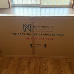 【美品】大型全身鏡 約180cm 木枠スタンドミラー 姿見 ダンス・トレーニング用の画像