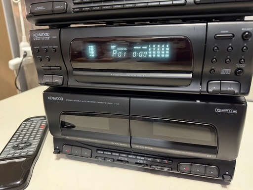 KENWOOD ミニコンポ ALLORA CD6連チェンジャー リモコン付属 動作確認済 訳あり システムコンポ 中古品 ③