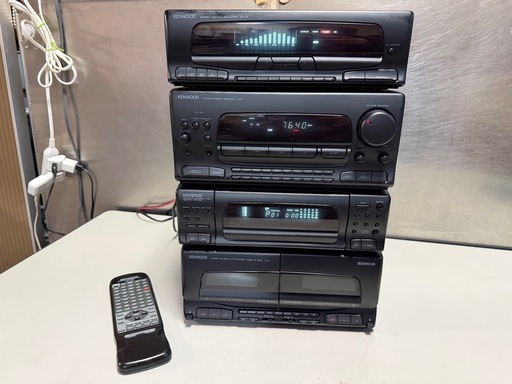 KENWOOD ミニコンポ ALLORA CD6連チェンジャー リモコン付属 動作確認済 訳あり システムコンポ 中古品 ③
