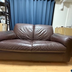 IKEA革製2人掛けソファの画像