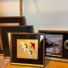 大型　額縁　時計　押絵の画像