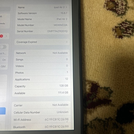 携帯電話/スマホ Ipad Air 2  128 GB