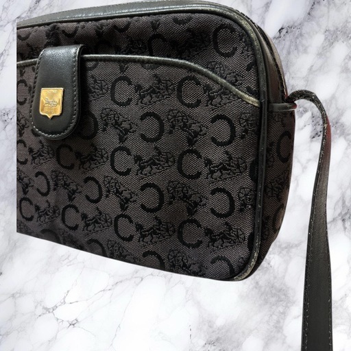 CELINE/セリーヌ ジャガード C馬車 レザー ホースキャリッジ