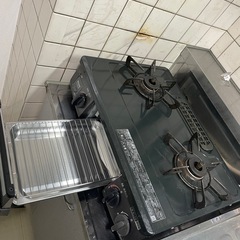 りすな様専用　Rinnai二口ガスコンロ魚焼きグリル付きの画像