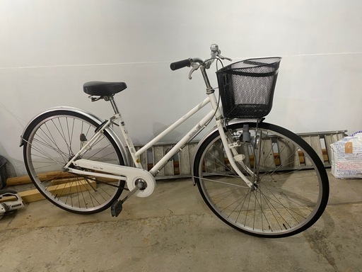 27インチ自転車　シングルギア　ホワイト