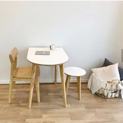 【未使用】半楕円形 ダイニングテーブル 80cm 韓国インテリア の画像