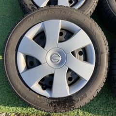 14インチ！鉄チン  スタッドレスタイヤ 155/65R14 中古 ８分山 ４本の画像