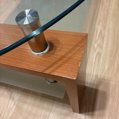 ローテーブル　ガラス　２段　円形の画像