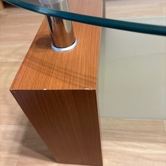 ローテーブル　ガラス　２段　円形の画像