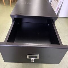 【リサイクルショップ ピカソ 小松原】🗄️✨幅30cm‼️キャスター付き✨ブラック✨3段チェスト／デスクワゴン✨ネームプレート付き✨★7706★の画像