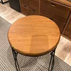 天然木アイアンスツール チェア　の画像