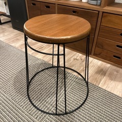 天然木アイアンスツール チェア　の画像