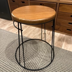 天然木アイアンスツール チェア　の画像