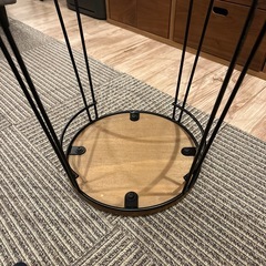 天然木アイアンスツール チェア　の画像