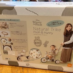 【三輪車】ナチュラルトライク（押し棒付き）の画像