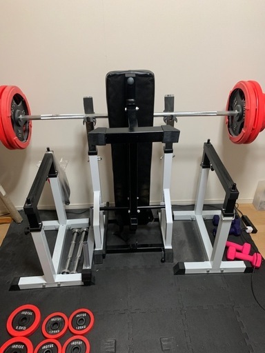 IROTEC ベンチプレスセット70kg セーフティ付｜折りたたみ可｜自宅トレに最適