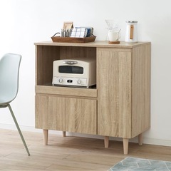 ロウヤ ［幅90］食器棚　キッチンカウンターの画像