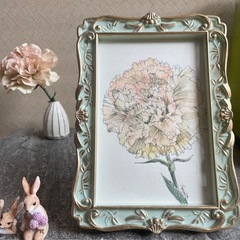 ★ボタニカルアート『ニュアンスカラーカーネーション』水彩画/原画/額の画像