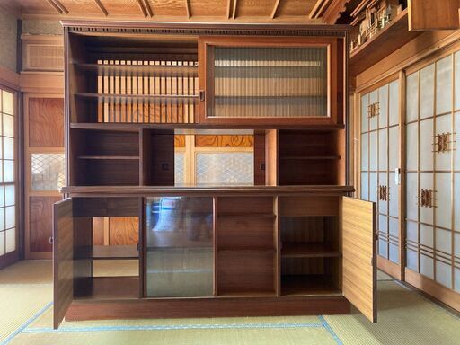 【昭和レトロ】両面使い食器棚【つくば市隣接地域無料配送】