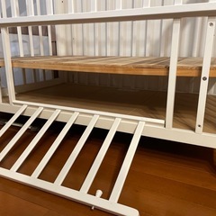 カトージ KATOJI 木製ハイタイプ ベビーベッドレギュラー ホワイトの画像