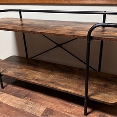 木目調シェルフ　2段の画像