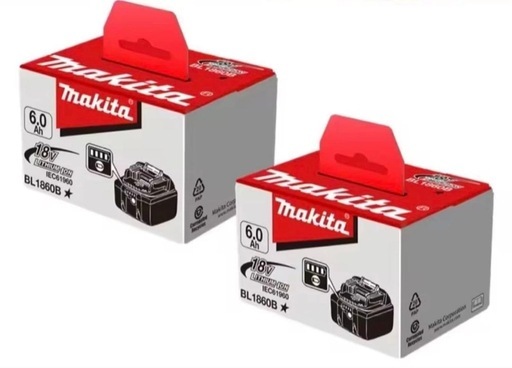 Makita 18V 6.0Ah バッテリー BL1860B 2個セット