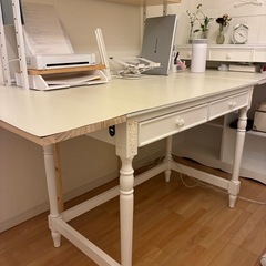 学習机　パソコンデスク　ホワイト　の画像