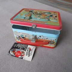 中古　ディズニー　缶ケース（ミッキーたち）とプラケース（アリエルたち）のセットの画像
