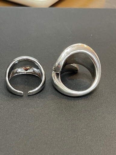 シルバーリング 2点セット Sv999 / 925ボリュームリング 15号16号