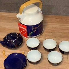 昭和レトロ　象印　ルリ・蘭茶菓揃セットの画像