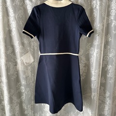 ネイビー ポロシャツスタイル ミニワンピース 半袖の画像