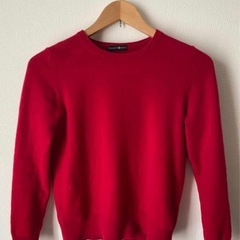 カシミヤ100% ニット セーター 赤 M レディース 高島屋の画像