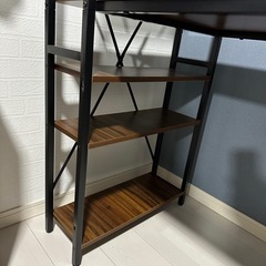 　美品　パソコンデスク棚付き　ウォールナットの画像