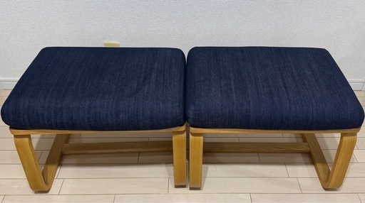 【2点セット】【カバー付】無印良品 「リビングでもダイニングでもつかえるベンチ・2・オーク材  」