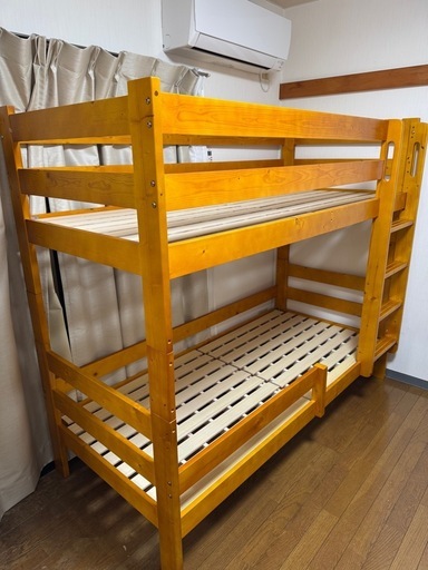 ①新品未使用 2段ベッド 天然木 配送可 早い方優先