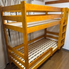 新品未使用 2段ベッド 天然木 配送可 早い方優先の画像