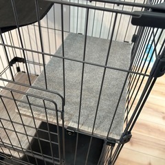 アイリスオーヤマ 猫 ケージ 2段 ハンモック付き マットグレー 幅69×奥行54.5×高さ115cm ‎PMCC115Hの画像