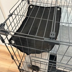 アイリスオーヤマ 猫 ケージ 2段 ハンモック付き マットグレー 幅69×奥行54.5×高さ115cm ‎PMCC115Hの画像