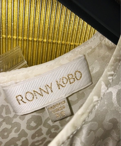 本日半額で！ロニーコボ／シルク混レオパードバックオープンドレスXS〜新品¥123000