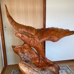 大型 木彫り 鷲 オブジェ 一点物 置物 インテリア 店舗飾り