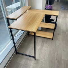 25日18時引き取り予定　パソコンラック 学習卓 書斎 作業台の画像