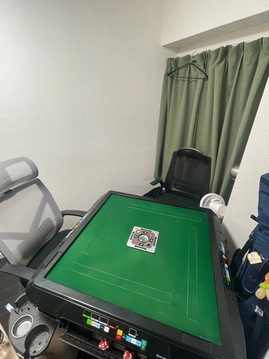 点数表示　本格チェア2脚とサイドテーブル2つ付き　onestep 雀鳳　全自動麻雀卓　ガラス脚　28mm牌