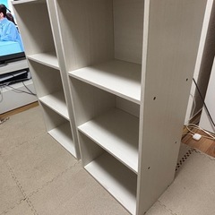 3段カラーボックス ホワイト（収納棚）2セットの画像