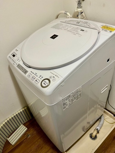 シャープ 縦型乾燥機能あり洗濯機 2023年製    使用頻度低め