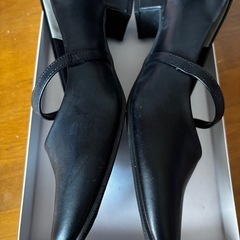 ローヒール(ベルト付き)プレーンパンプス　24.0㎝の画像