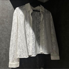 白レースシャツ きれいめ 羽織りにも◎の画像